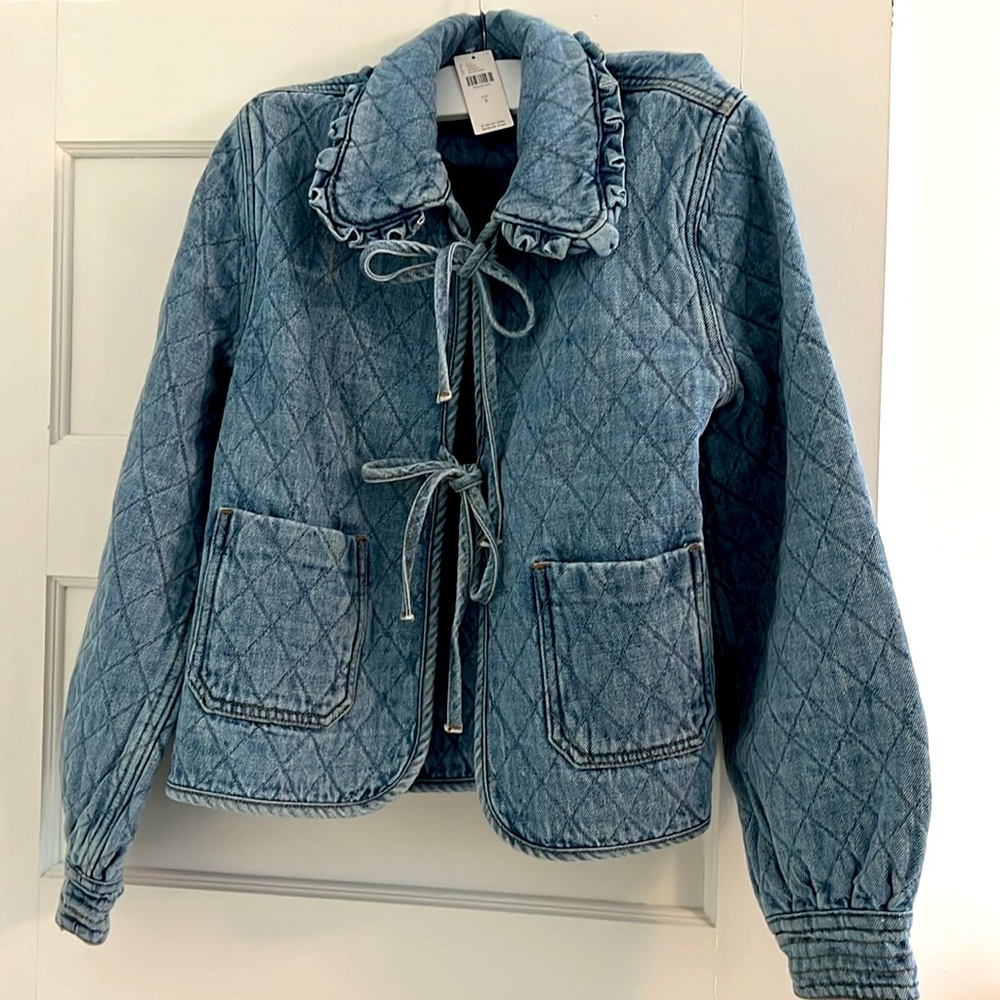 Seventy + Mochi Heidi Quilted Denim Jacket. Size Small